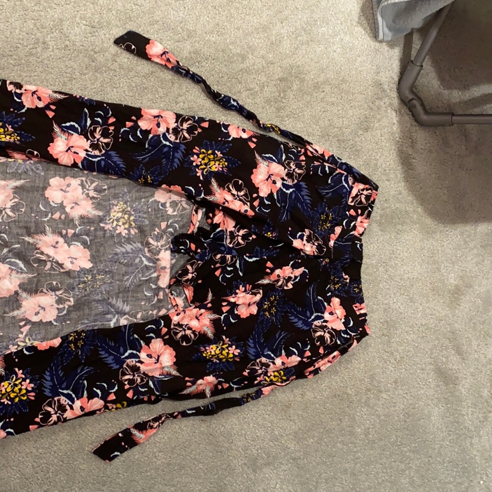 skirt with shorts underneath and tie in the front